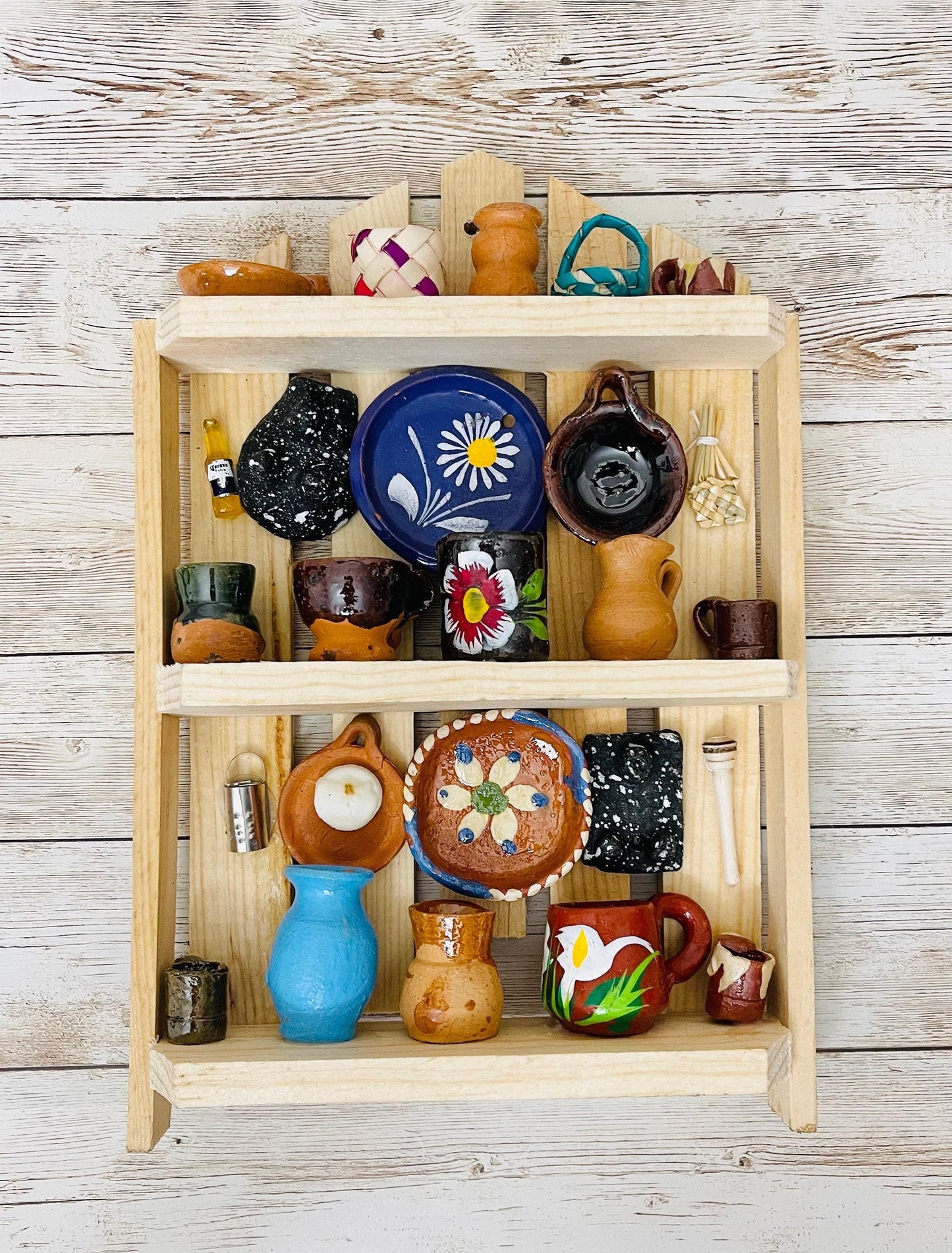 Mexican Kitchen Trasterito with Miniature Accessories Trasterito de Cocina con Accesorios en Miniatura