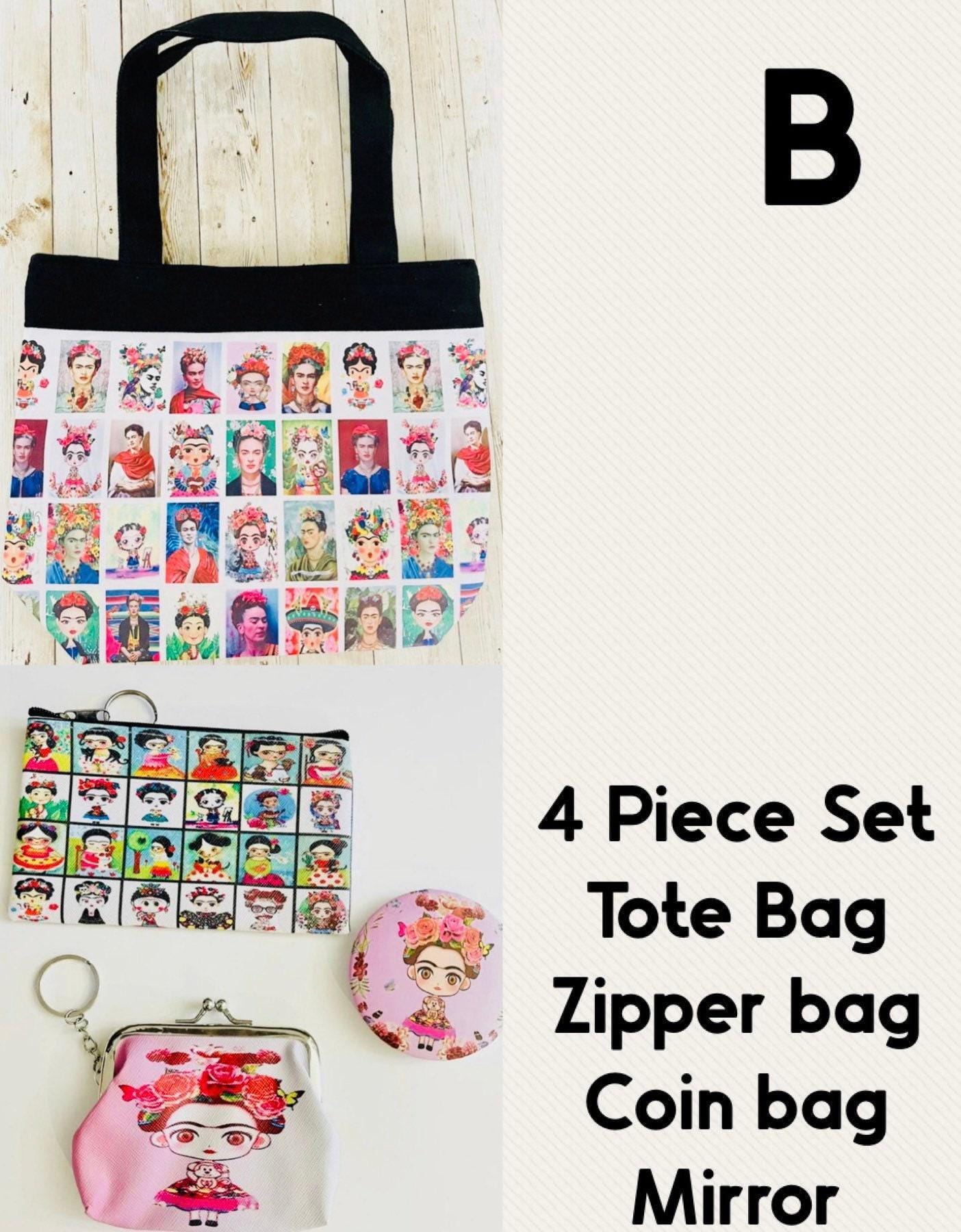 Mexican Frida Kahlo Tote Bag and Sets Bolsa Artesanal Mexicana Frida Kahlo con Accesorios
