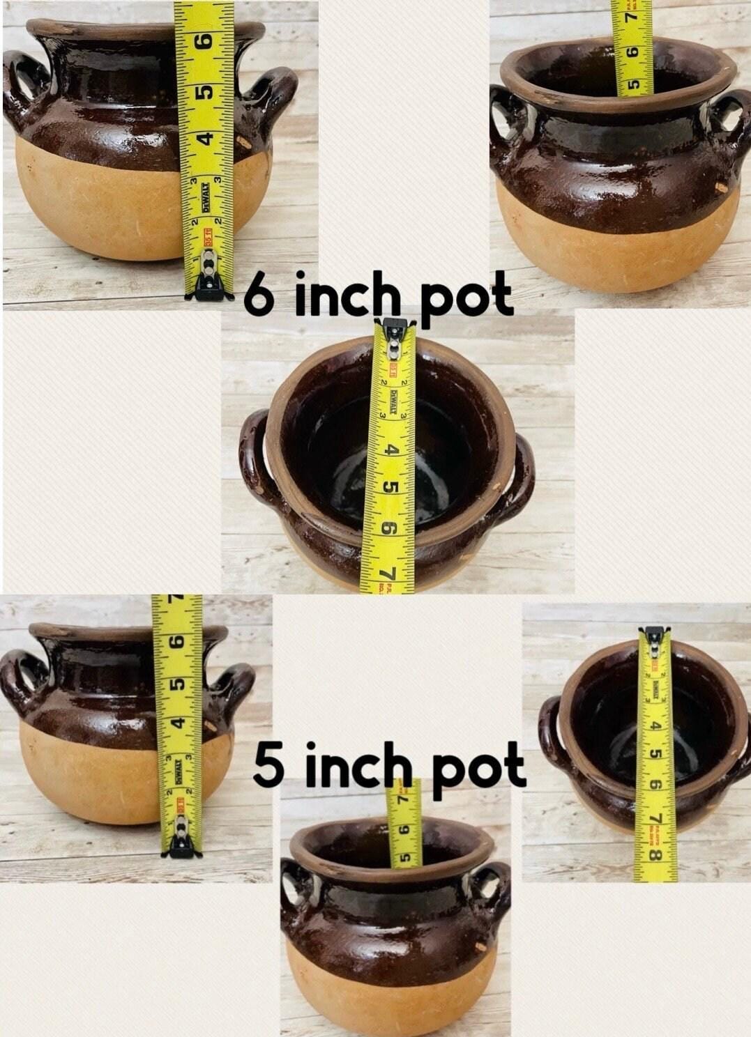 2x Ollas de Barro Vidriado Chocolatera con 2 Molinillos de Madera 2x Terra Cota Hot Chocolote Pots & 2 Wood Hot Chocolate Grinders 2 Sizes