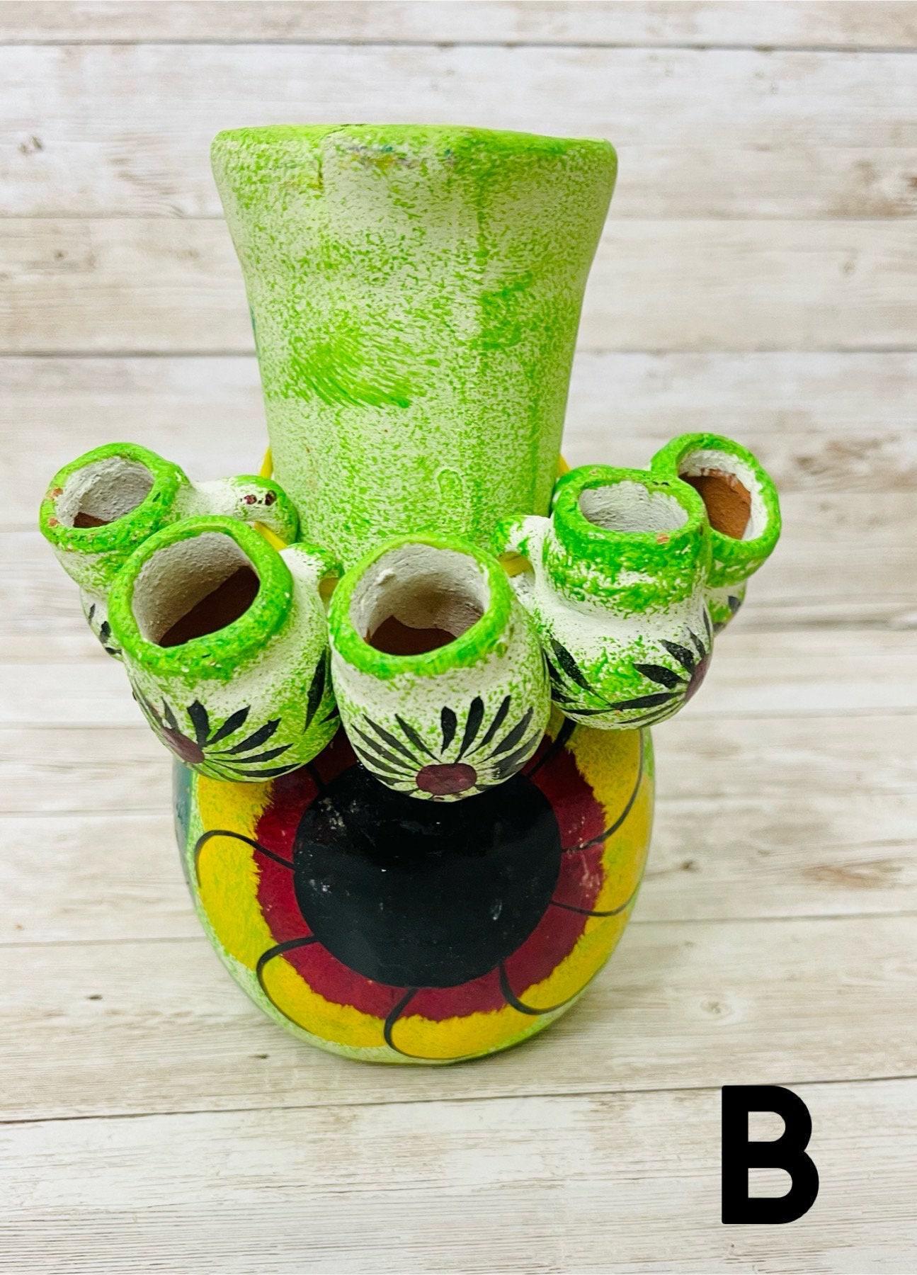 Terra Cotta Mexican Art Pottery Tequilero With 5 Mini Jarritos Licorera Artesanal Mexicana con 5 Mini Jarritos