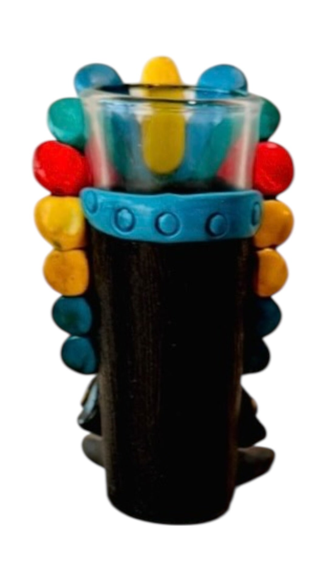 3x Mexican Artesanal Aztec Warrior Shot Glasses 3 Vasos Tequileros Mexicanos Azteca Guerrero