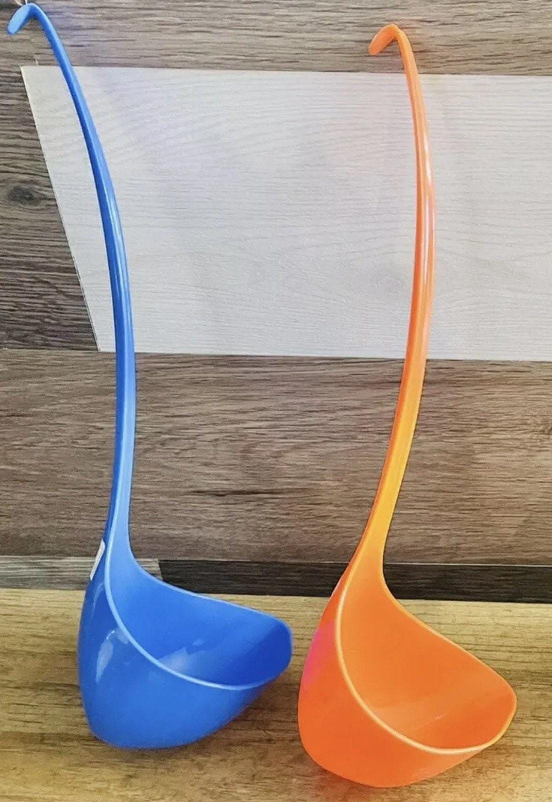 Mexican Plastic Ladle Hooked Handle Spoon for Vitrolero Lemonade Soup Cucharon De Plastici Mexicano para Aguas Frescas Sopa