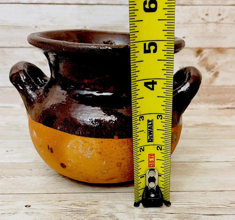 Olla de Barro Vidriado Chocolatera oh FrijoleraTerra Cota Bean Hot Chocolote Pot 5 Inches Tall