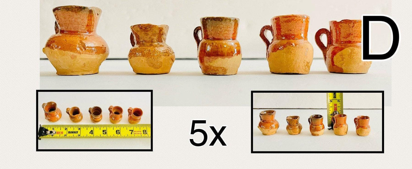 Mini Cantaritos for Tequila Shots or Hot Tea Mini Tequileros Mexicanos
