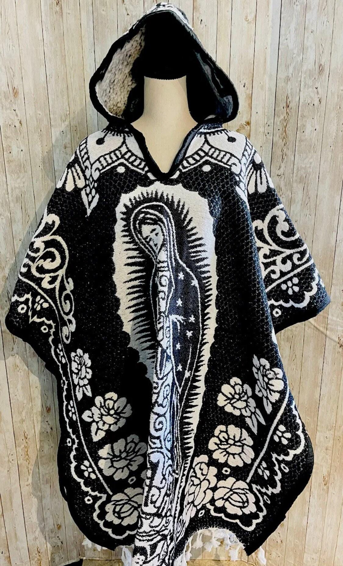 Mexican Poncho Of Virgin Mary and St. Jude Sarape Poncho De La Virgen Maria Y San Judas Tadeo