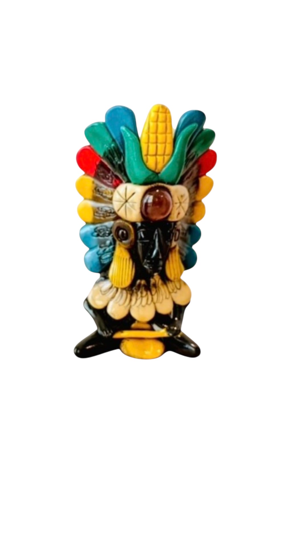 3x Mexican Artesanal Aztec Warrior Shot Glasses 3 Vasos Tequileros Mexicanos Azteca Guerrero