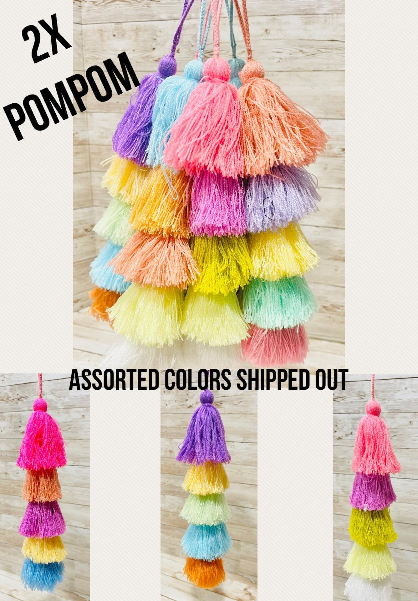 Mexican 5 Layer Tassle Pom Poms Tassle Pompones Colgantes de Cascadas Pom Pompones Artesanales Mexicanos