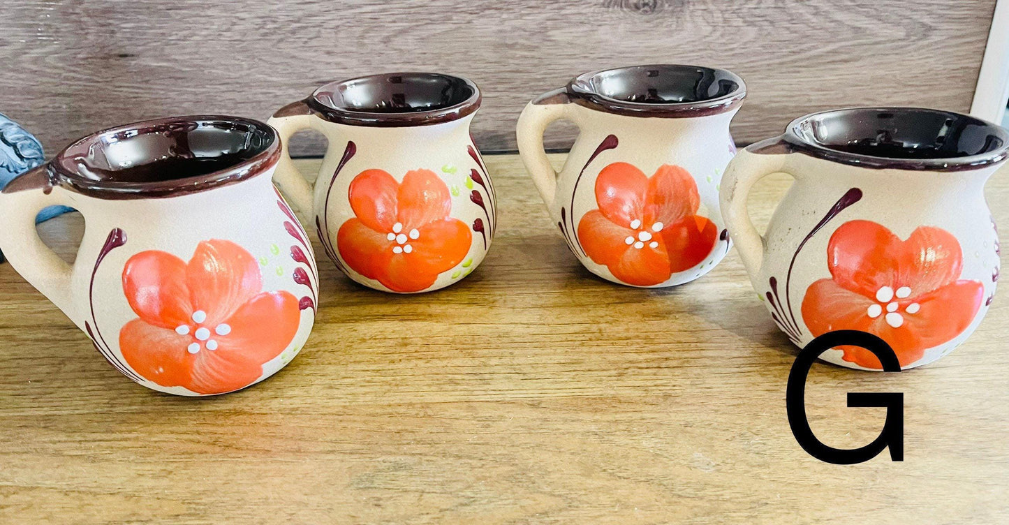 Mexican Pottery Cups Tazas de Barro Mexicanas