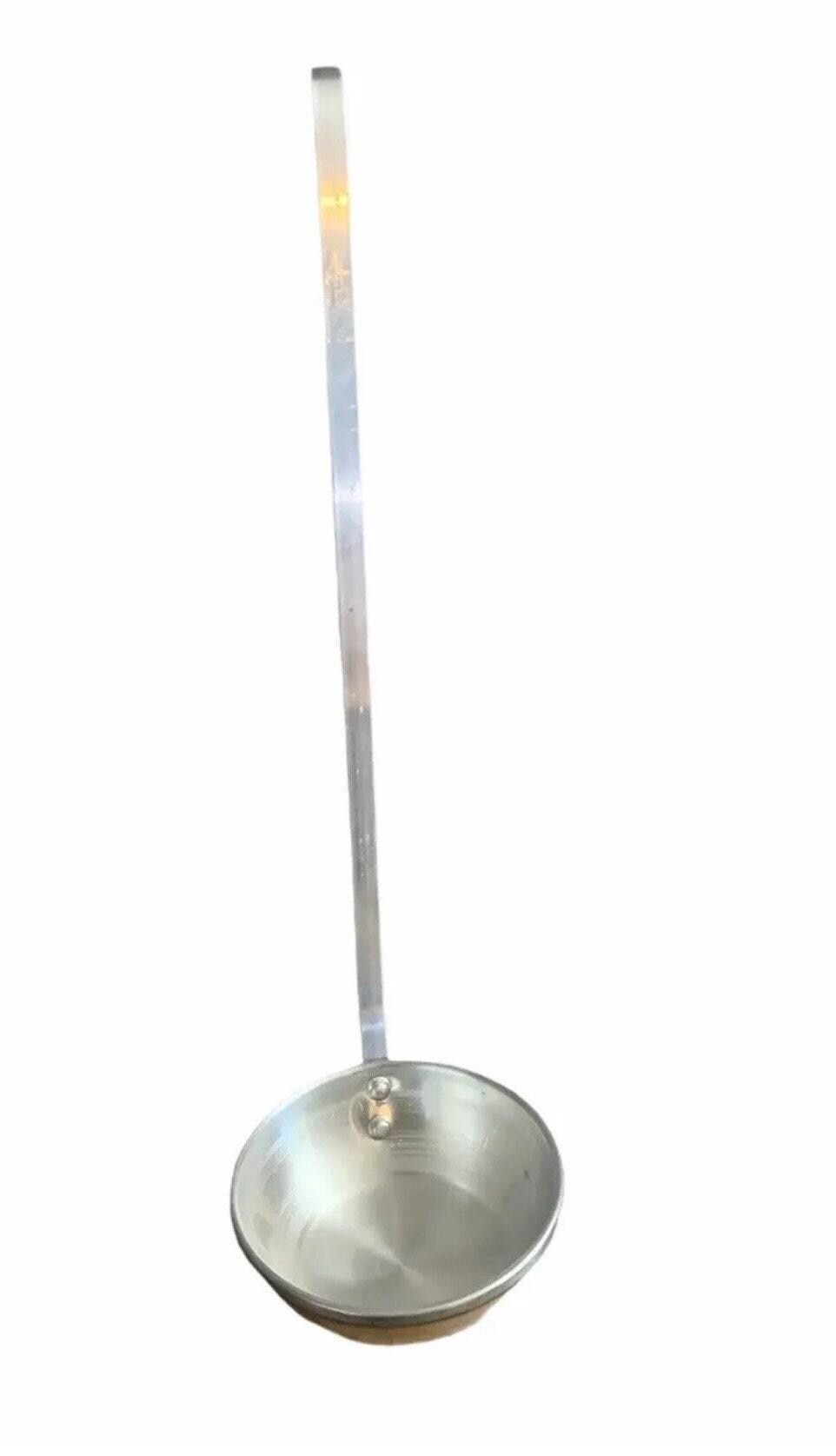 Mexican Ladle Aluminum Hooked Handle  Spoon for Vitrolero Lemonade Soup Cucharon De Aluminio Mexicano