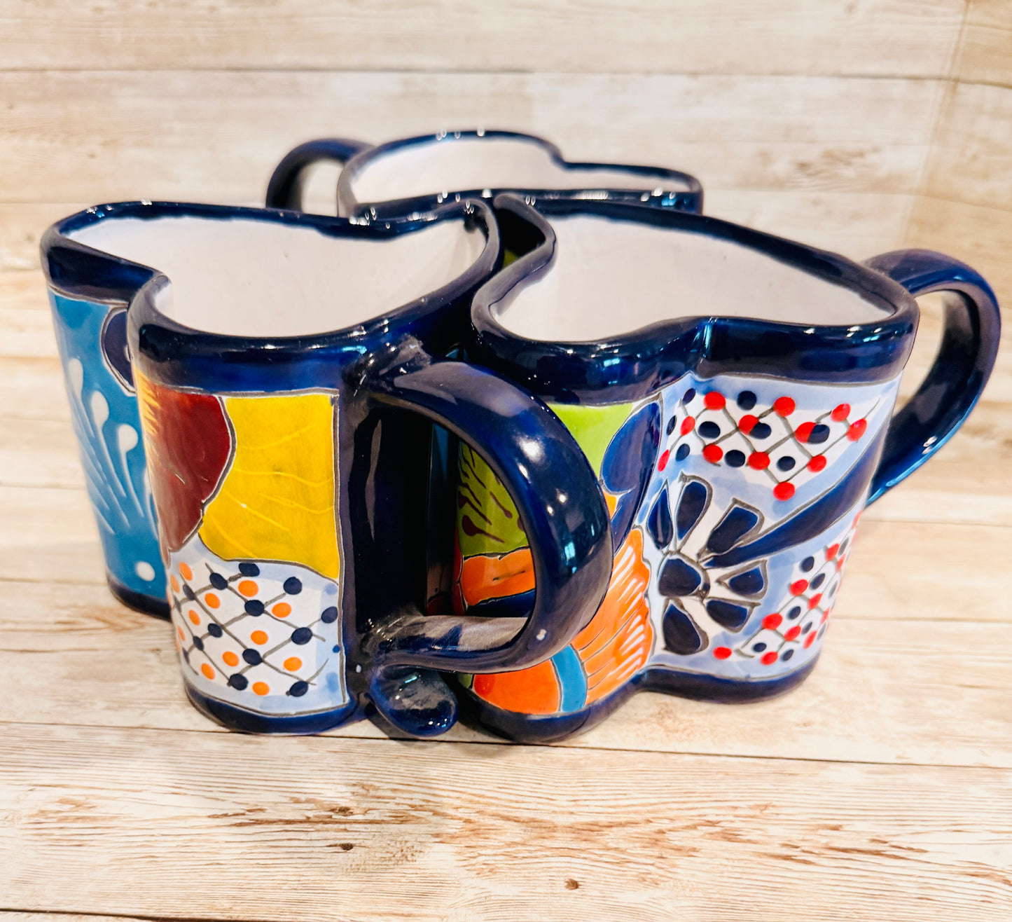 Tazas de Talavera en Forma de Corazon Mexican Heart Shaped Talavera Mugs