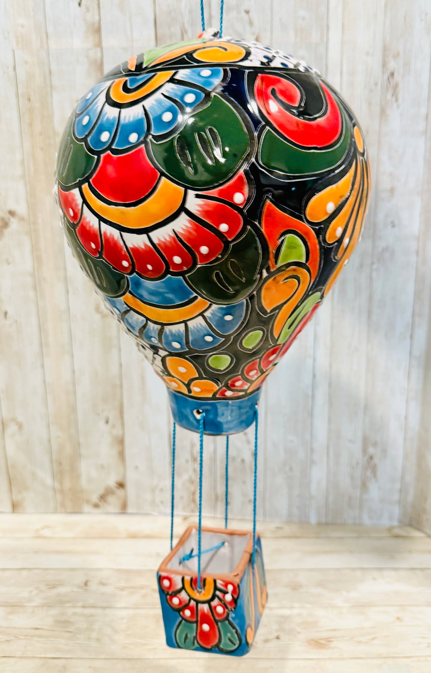 Mexican Talavera Hot Air Ballon Ceramic Hanging Decor Globo Aerostático Mexicano de Talavera Globo de Aire