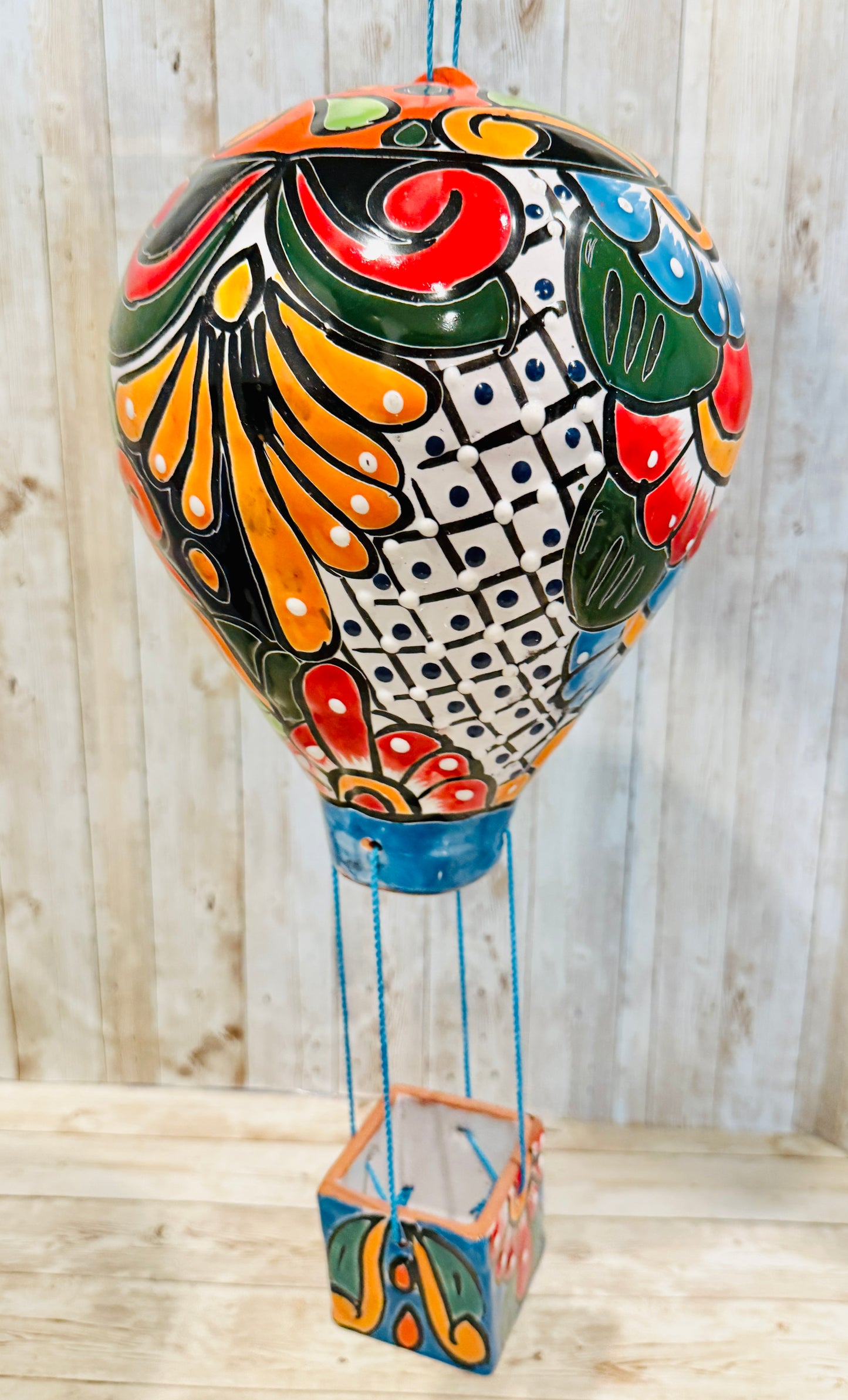 Mexican Talavera Hot Air Ballon Ceramic Hanging Decor Globo Aerostático Mexicano de Talavera Globo de Aire