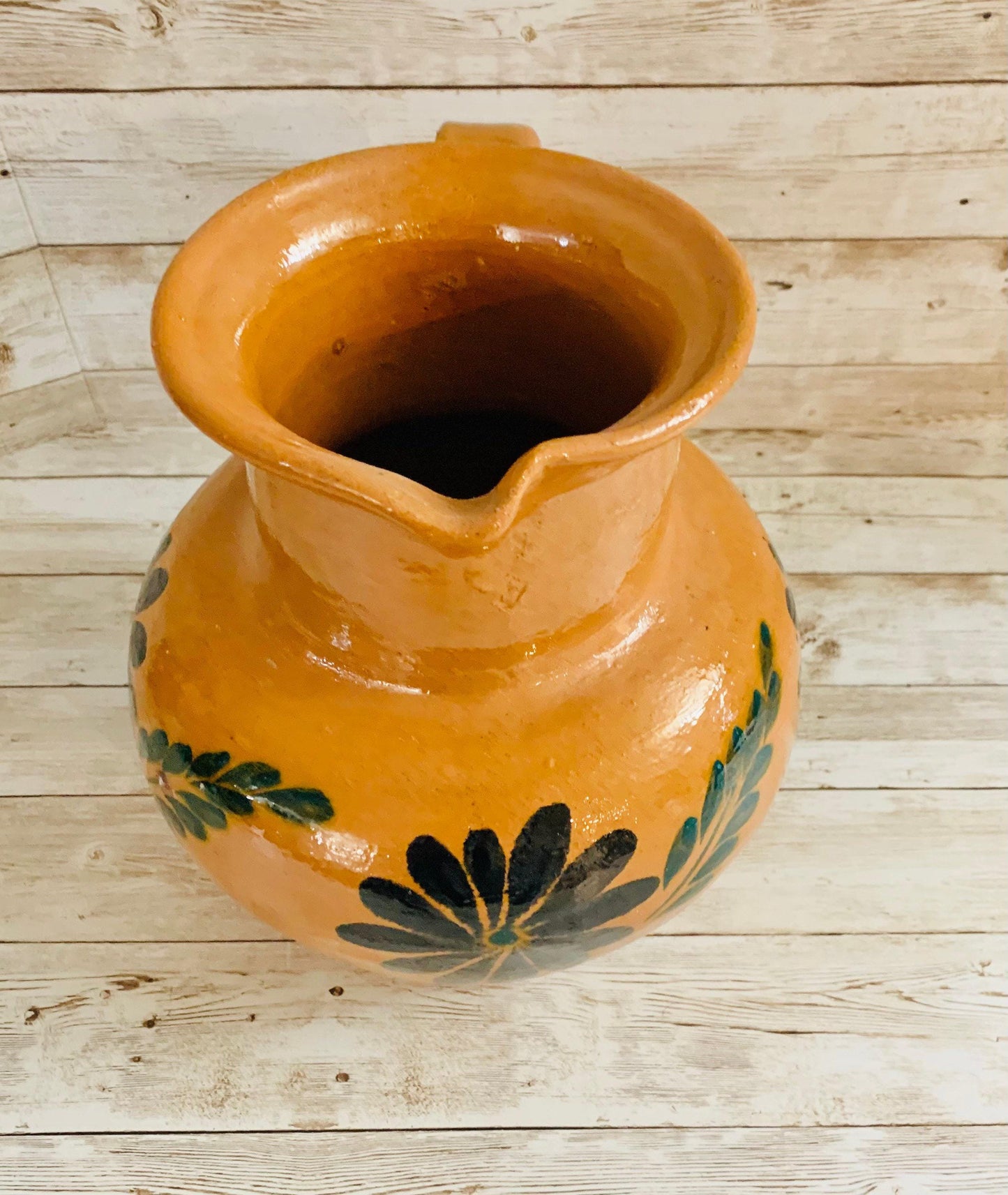 Terra Cotta Mexican Art Pottery Pitcher Jarra Artesanal Mexicana de Barro