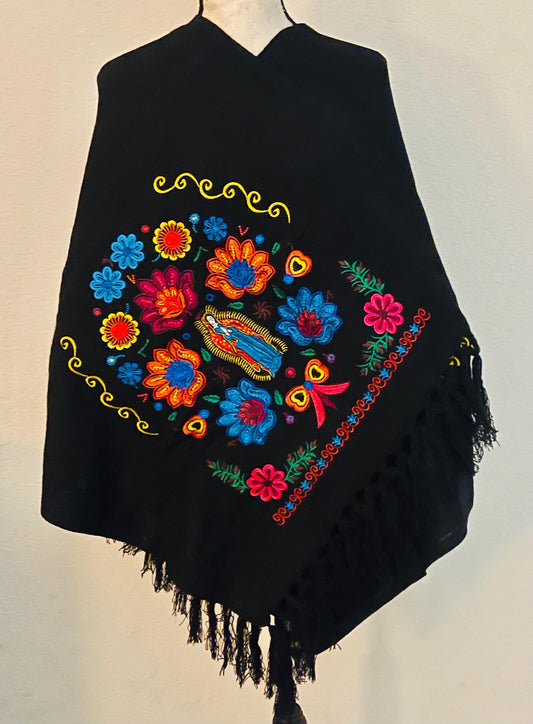 Embroidered Handmade Mexican Shawl Reboso Bordados en Telar