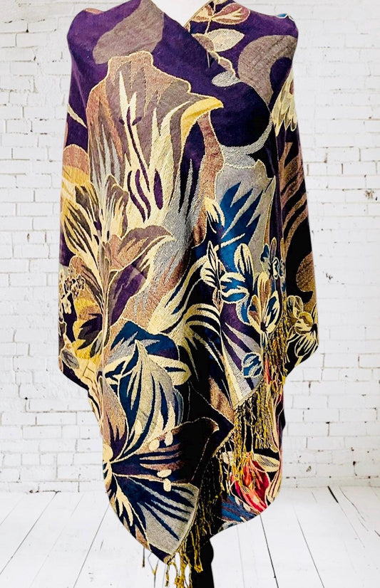 Artesenal Hummingbird Thin Shawl Wrap Reboso Pashima Artesanal Mexicano Delgado de Colibri