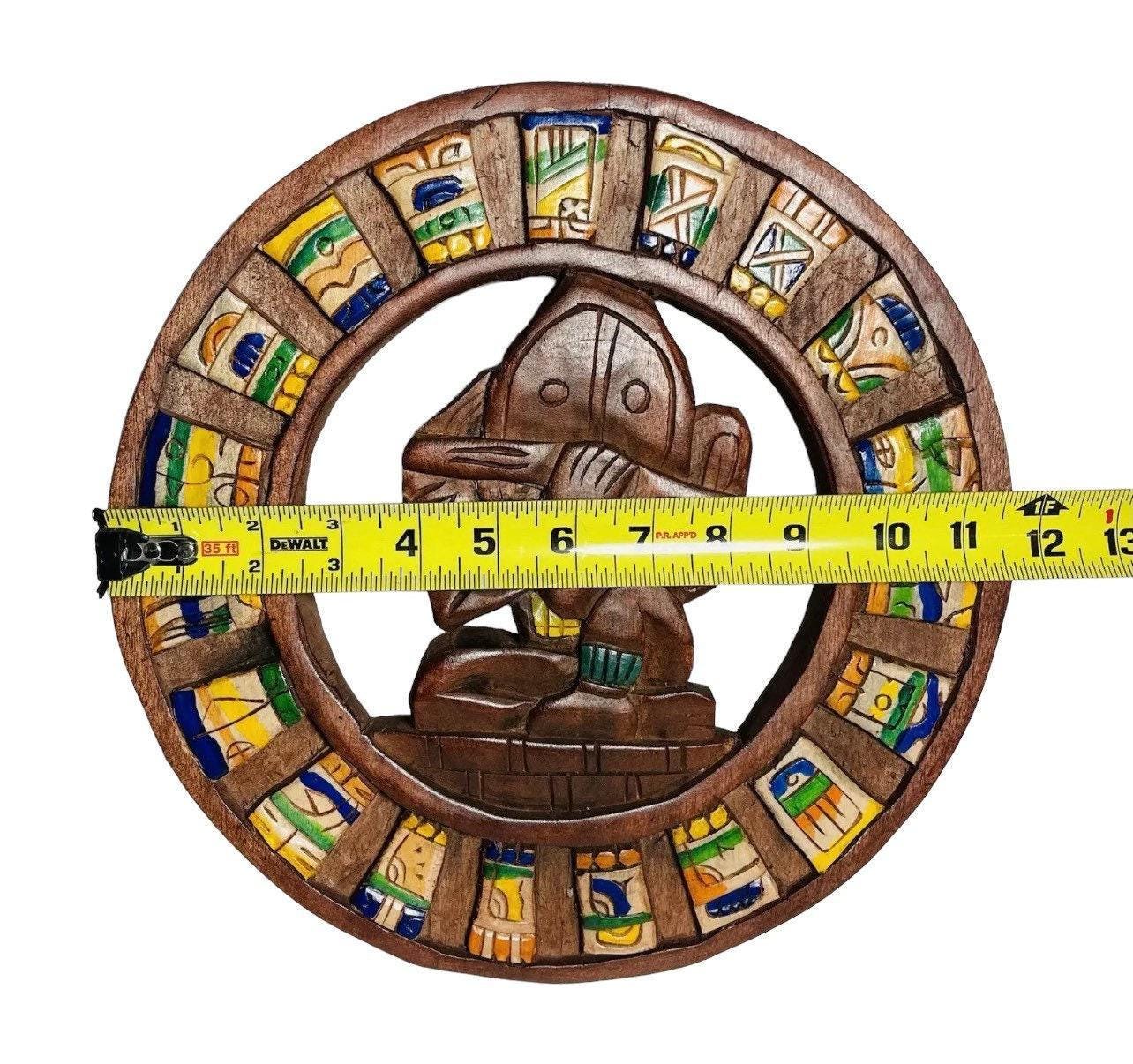 Wood Aztec Calendar Mexican Wall Art Artesanias Mexicanas Calendario Azteca De Madera