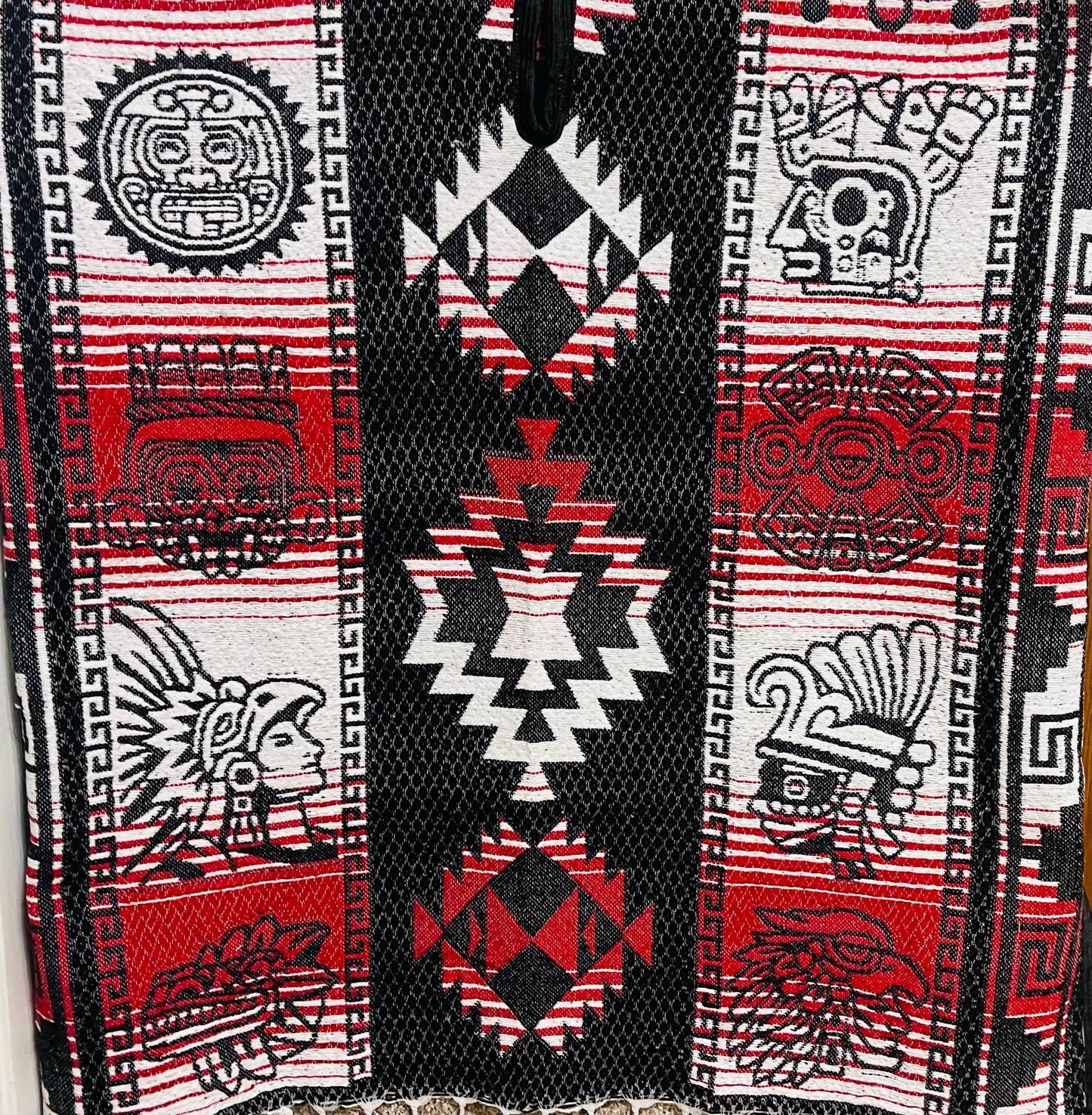 Mexican Greek Aztec Calendar Double Sided Poncho Poncho Mexicano Doble Vista Calendario Azteca Greco
