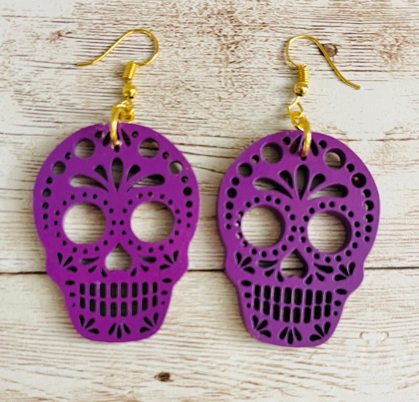 2x Day of the Dead Earrings 2 Pares de Aretes de Dia de Muerto