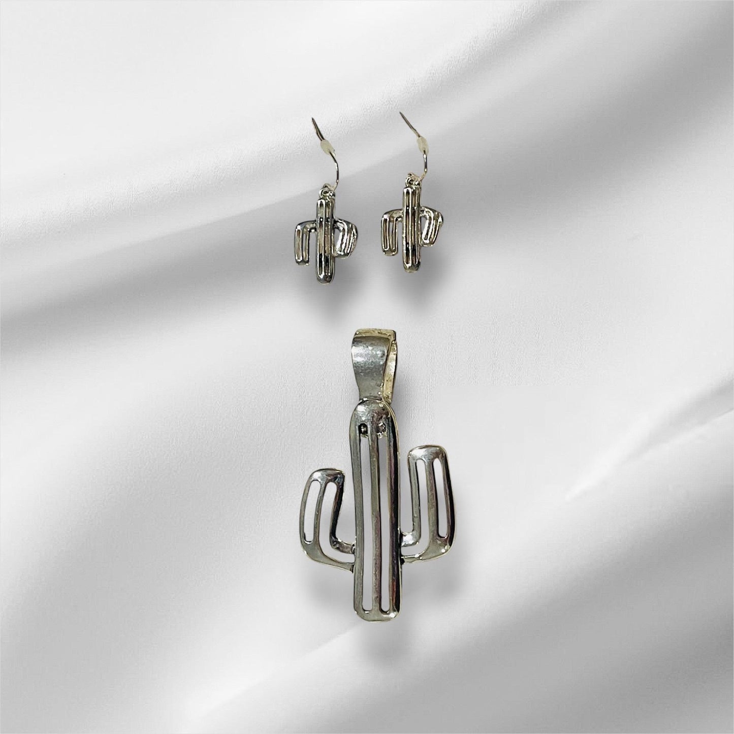 Cactus Hat Pendant Neklace Set With Earrings Dije De Cactus Con Aretes