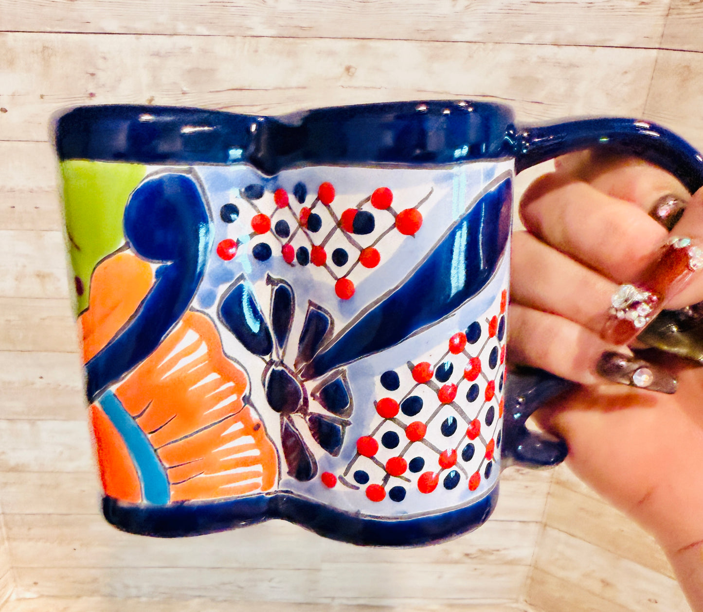 Tazas de Talavera en Forma de Corazon Mexican Heart Shaped Talavera Mugs