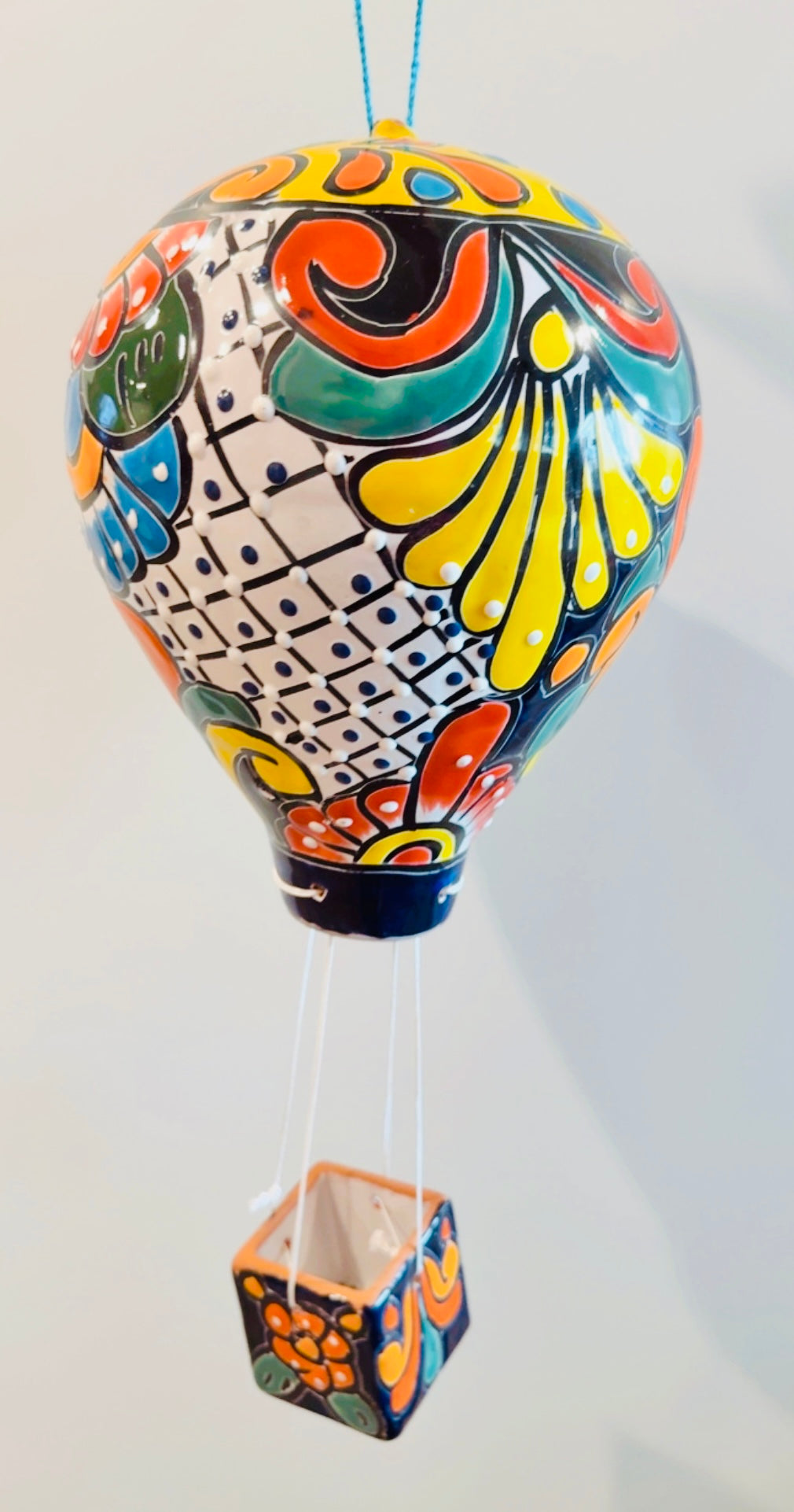 Mexican Talavera Hot Air Ballon Ceramic Hanging Decor Globo Aerostático Mexicano de Talavera Globo de Aire