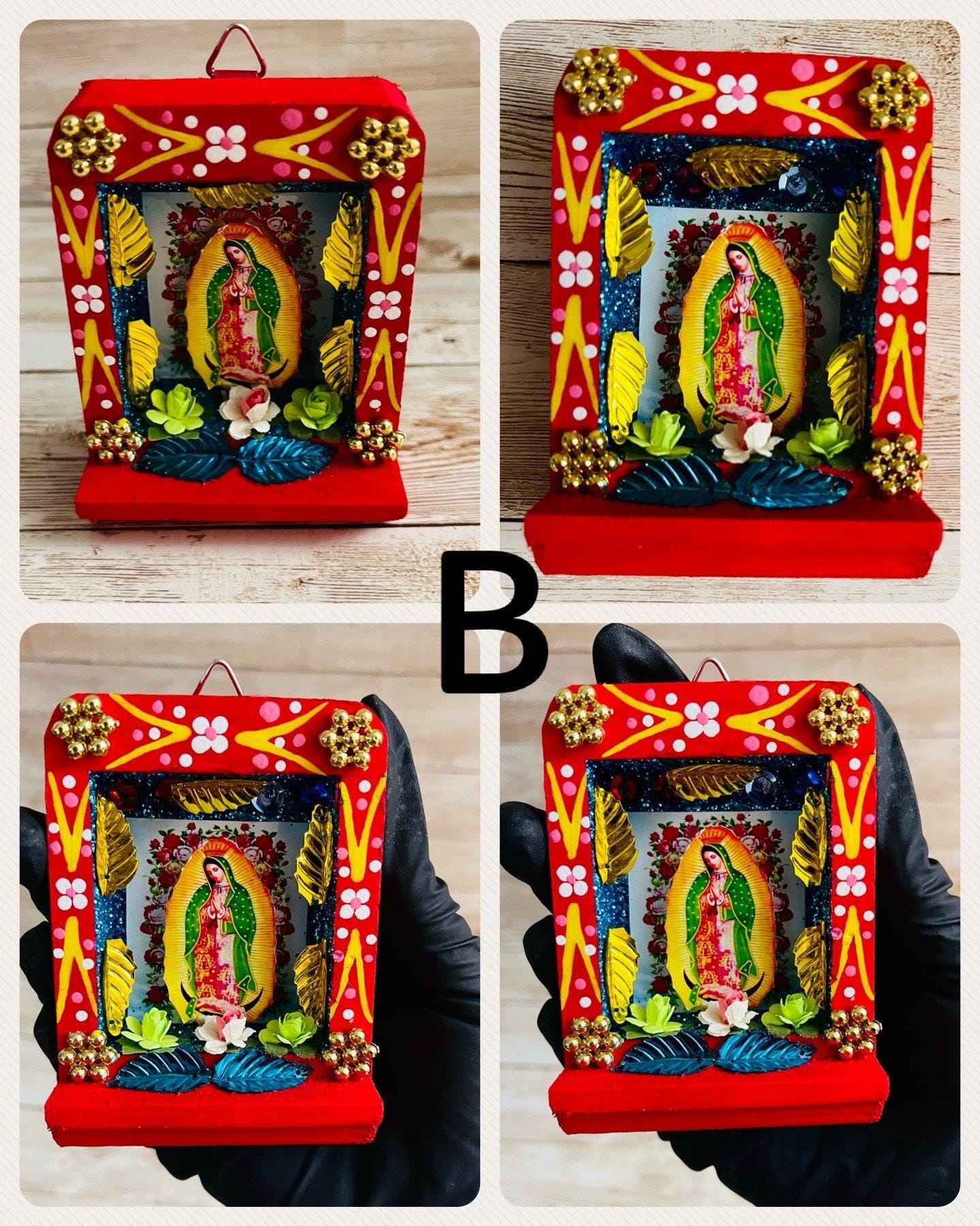 Nicho Mexicano de La Virgen Maria Virgin Mary  Shadow Box Nicho