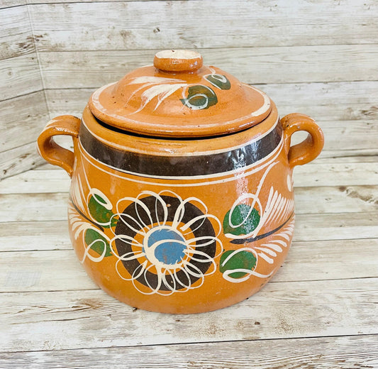 6 Liter Terra Cota Clay Pot for Beans Soups Olla Tonala de Barro para Caldos Frijoles Sopas 6 Litros