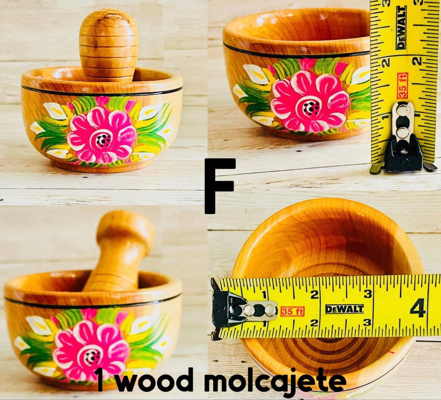 Molcajete/Tejolote Authentic Mexican Mortar & Pestle Made From Wood Molcajete Mexicano de Madera