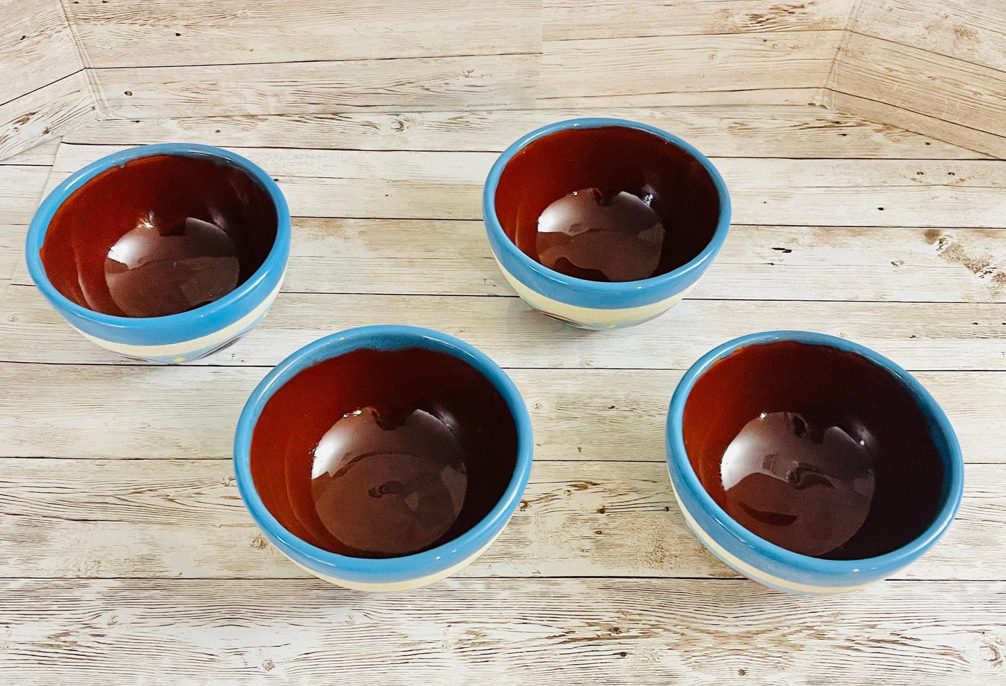 Terra Cota Mexican Clay Bowls with Mugs Platos de Barro con Tazas Engove