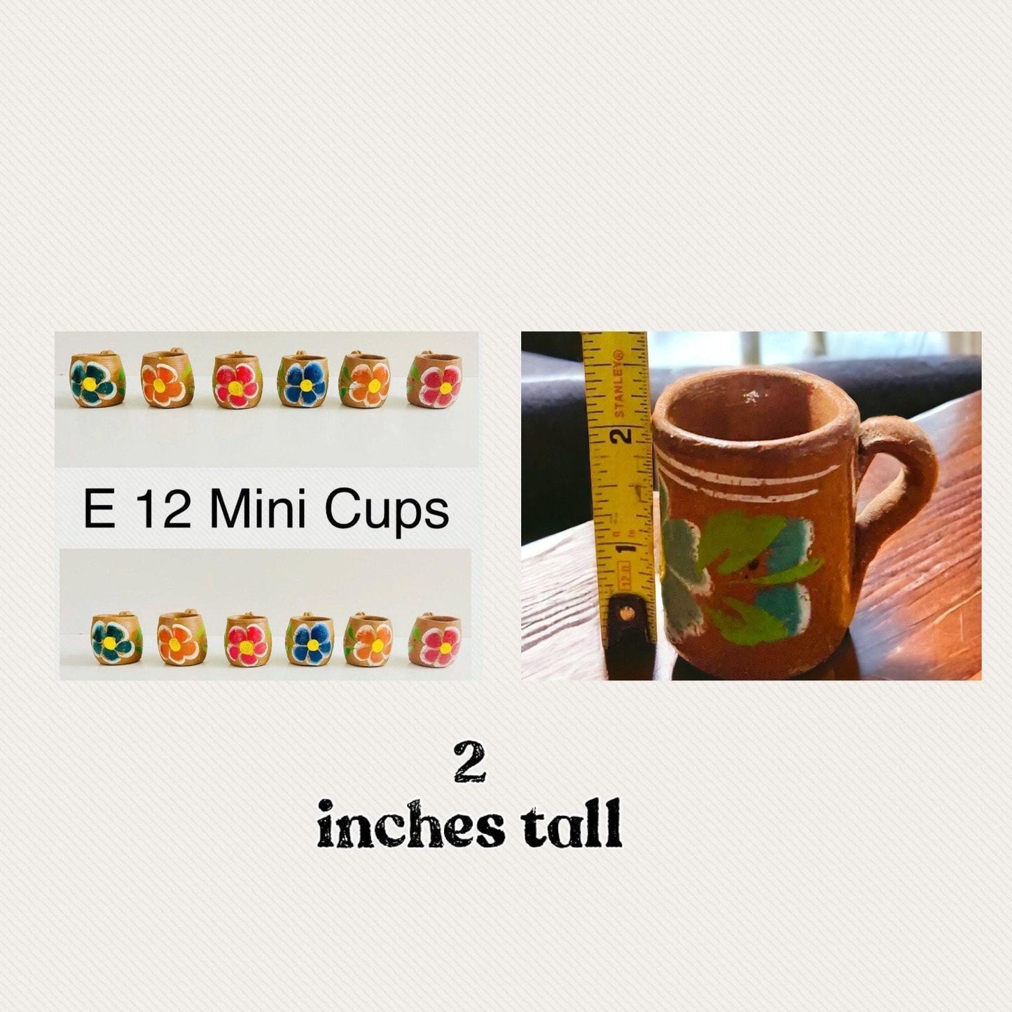 Mini Cantaritos for Tequila Shots or Hot Tea Mini Tequileros Mexicanos