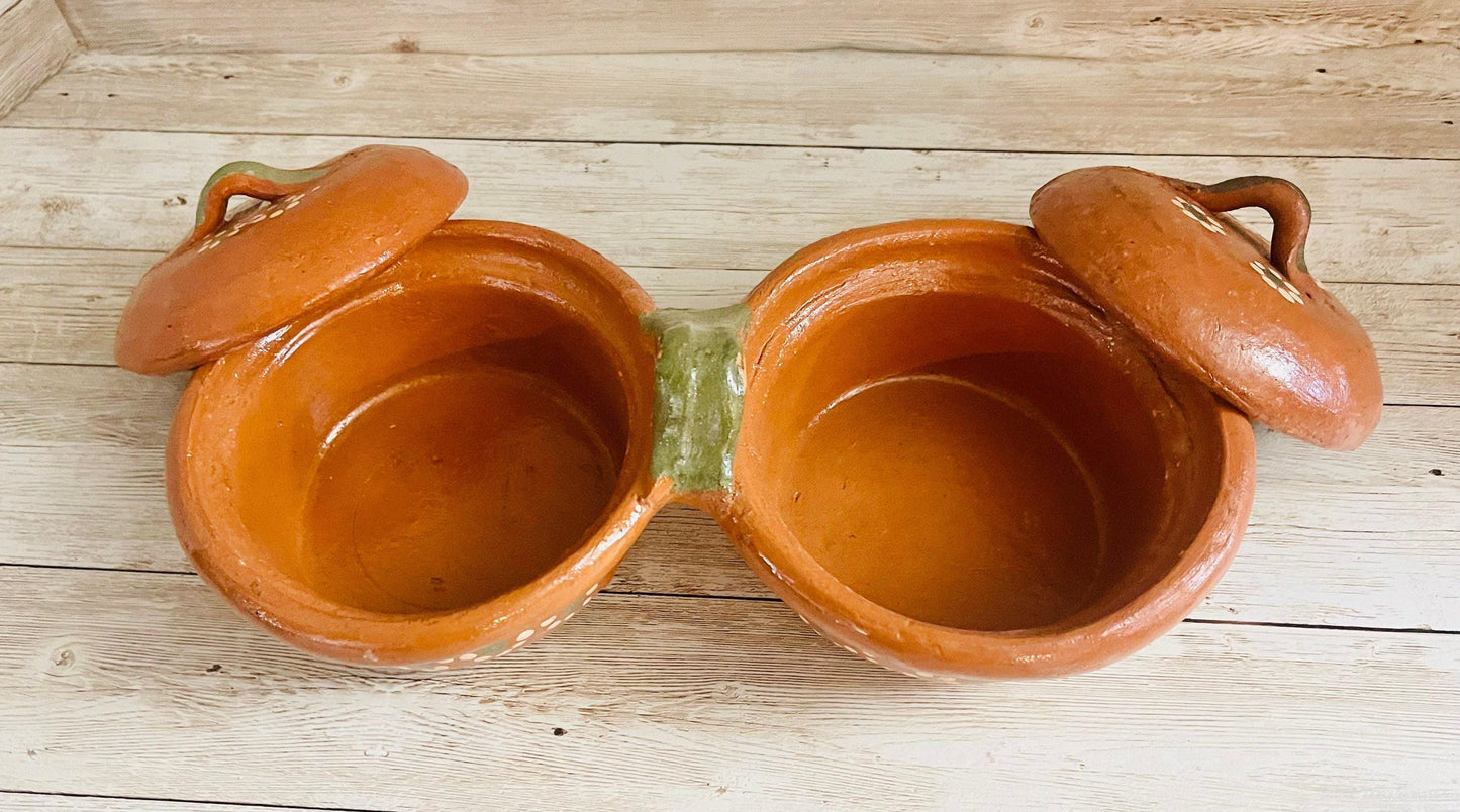 Terracotta Salsa Holder 2, 3 & 4 Trays with Lid Salsero de Barro con 2, 3 y 4 Cazuelitas con Tapa