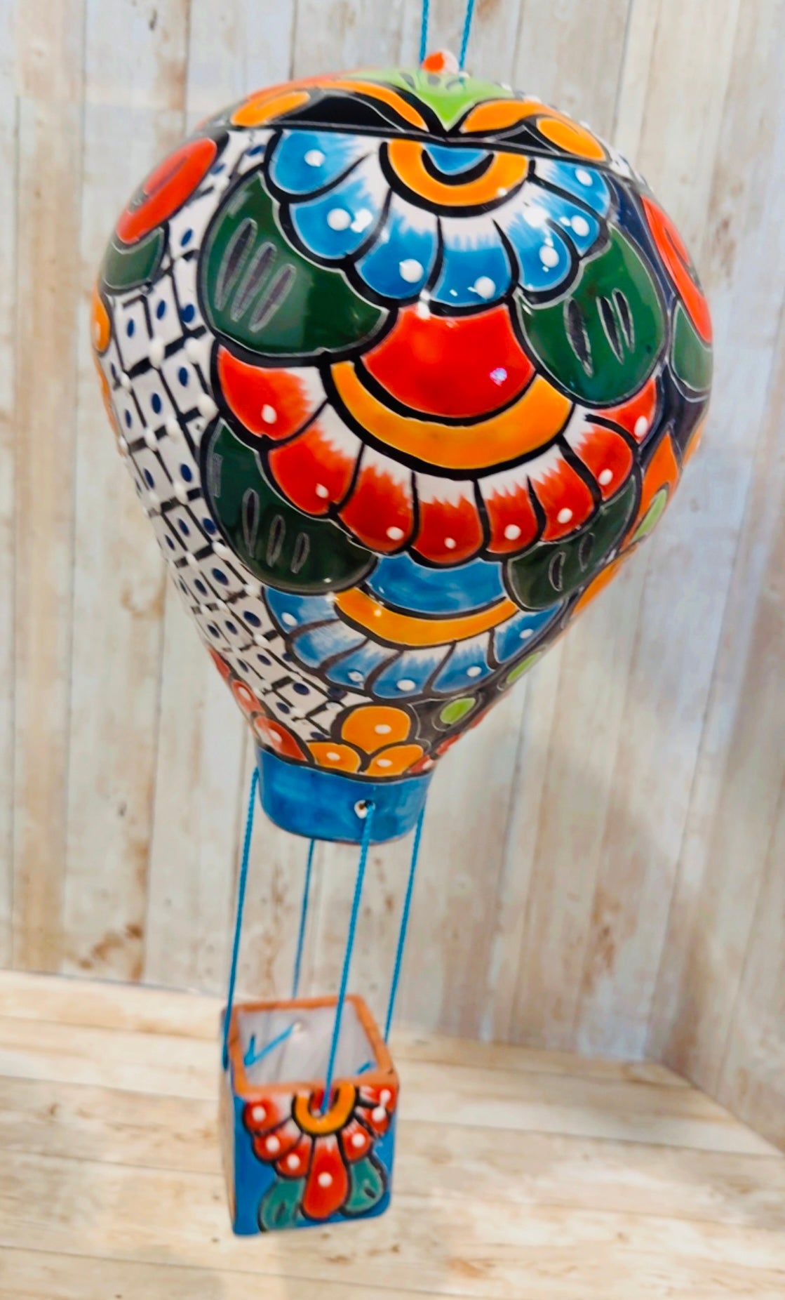 Mexican Talavera Hot Air Ballon Ceramic Hanging Decor Globo Aerostático Mexicano de Talavera Globo de Aire