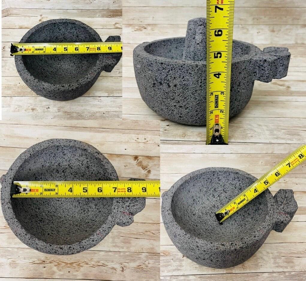 Leaf Molcajete/Tejolote Authentic Mexican Mortar & Pestle Made From Lava Rock Molcajete Diseño de Hoja Mexicano de Piedra Volcanica