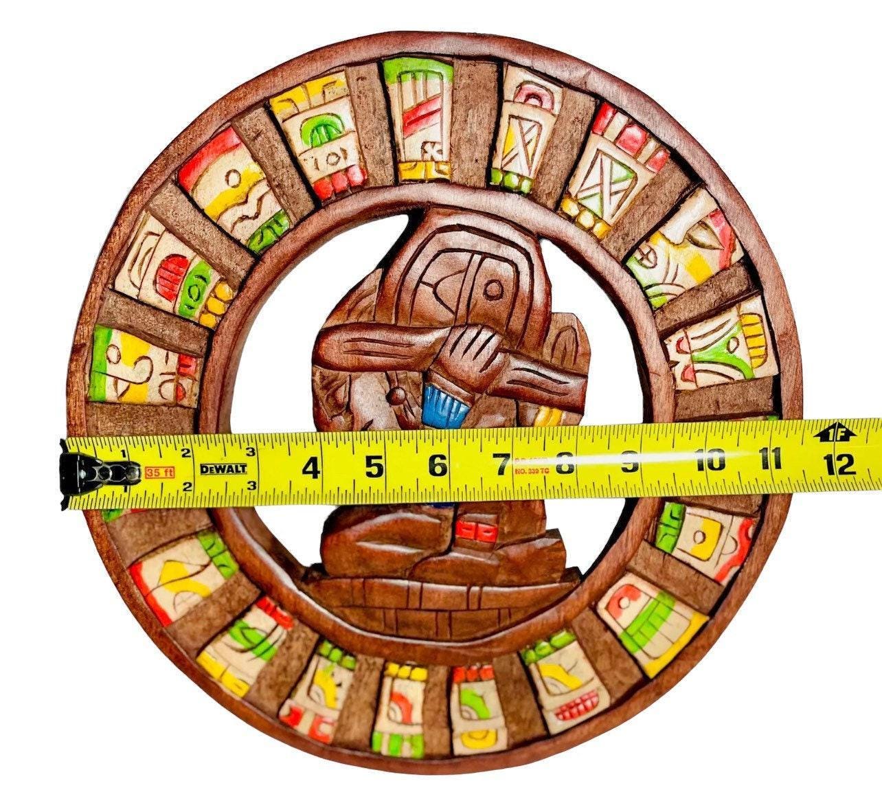 Wood Aztec Calendar Mexican Wall Art Artesanias Mexicanas Calendario Azteca De Madera