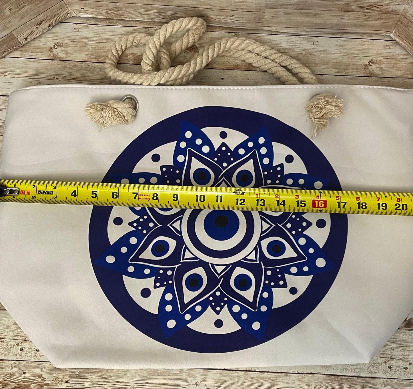 Hamsa Evil Eye Hand Canvas Tote Bolsa Mexicana Artesenal Hamsa Mal De Ojo