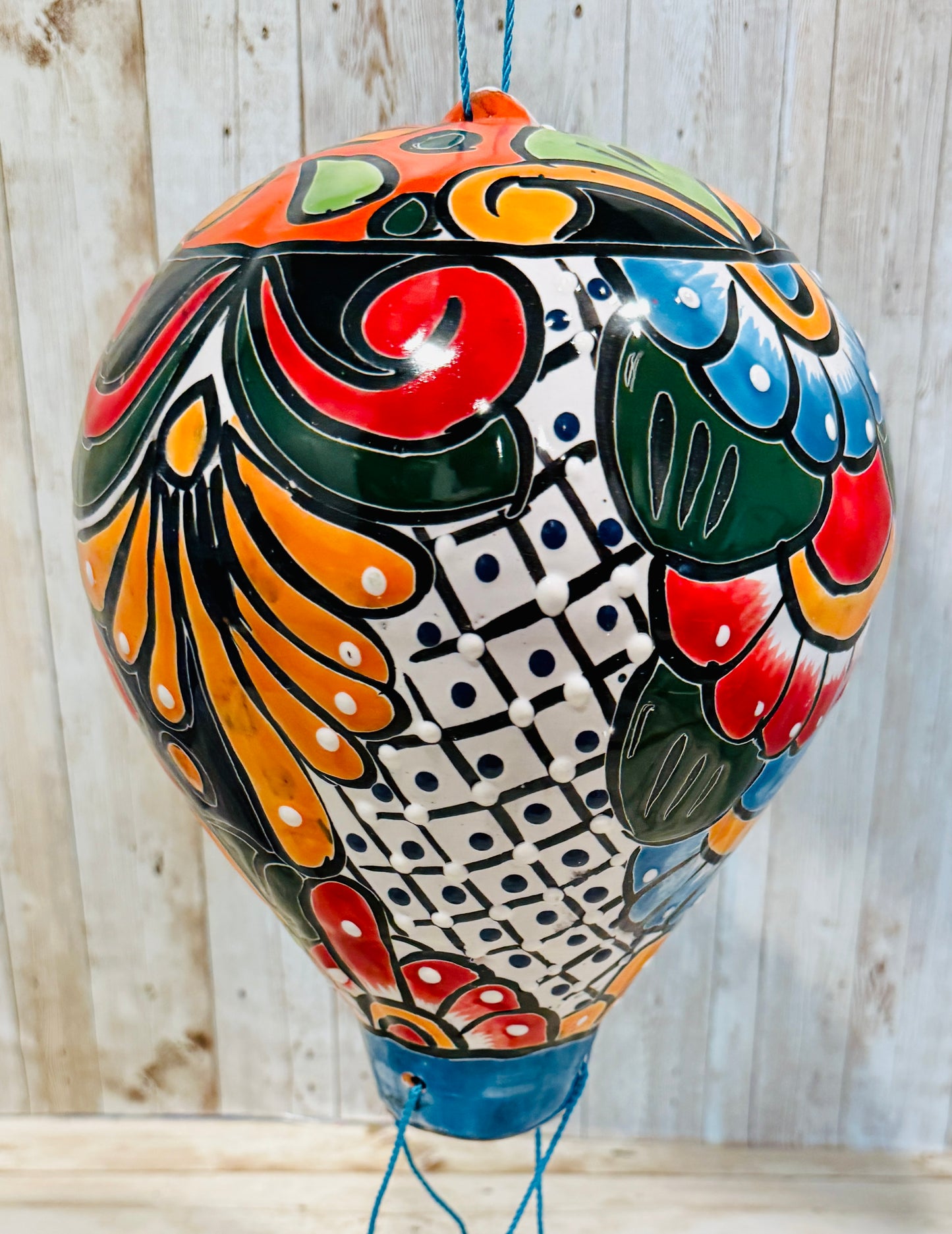 Mexican Talavera Hot Air Ballon Ceramic Hanging Decor Globo Aerostático Mexicano de Talavera Globo de Aire
