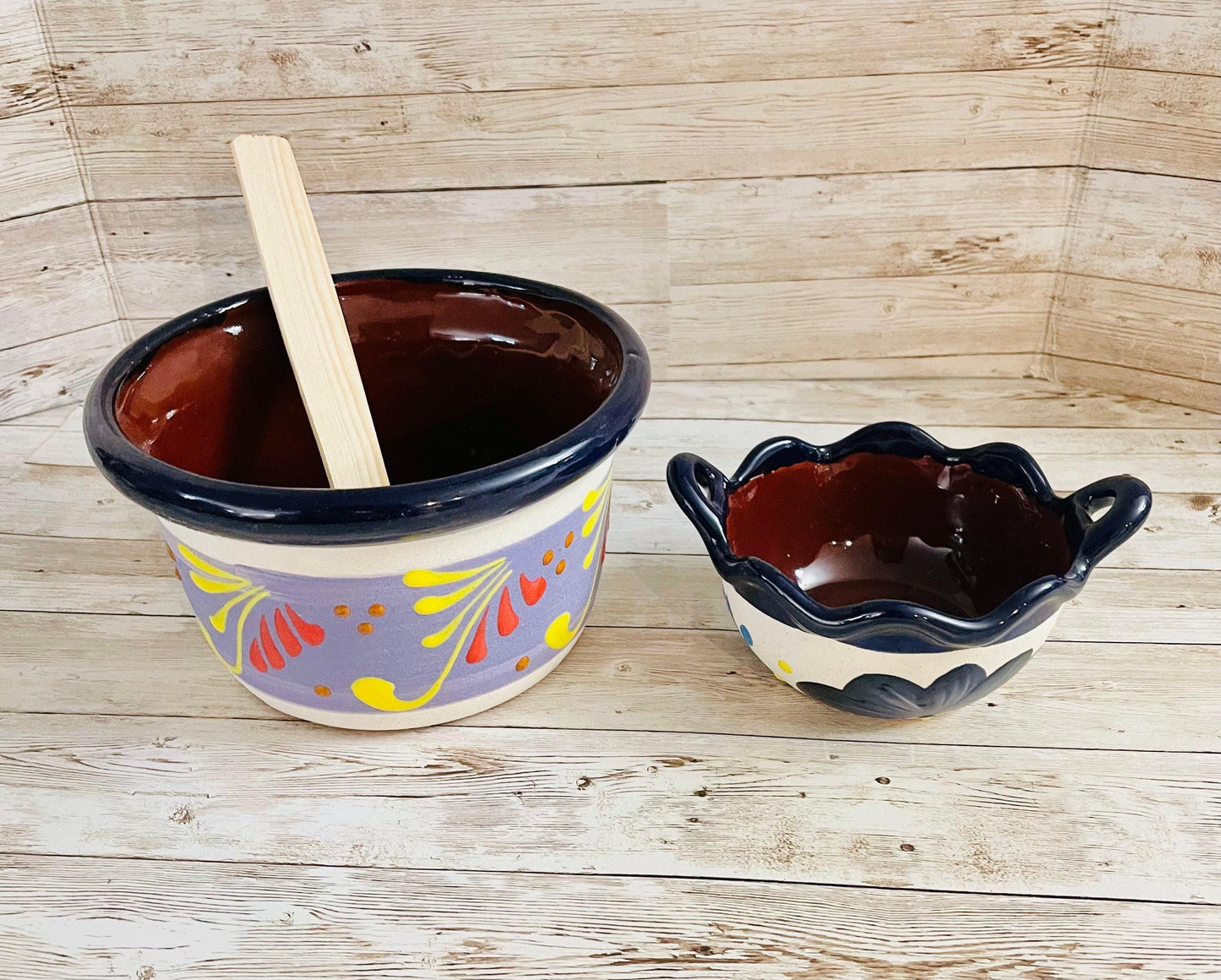 Terra Cota Mexican Clay Salsa Bowls Platos Salseros de Barro