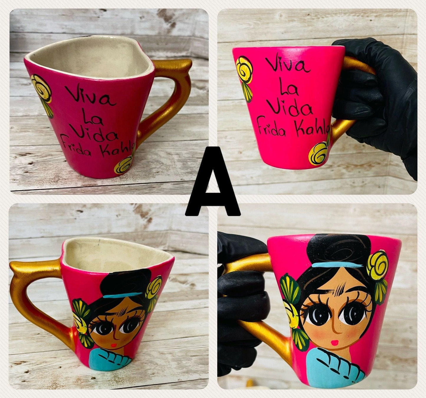 Frida Kahlo Ceramic Heart Mug Cups Tazas De Ceramica De Corazon Frida Kahlo