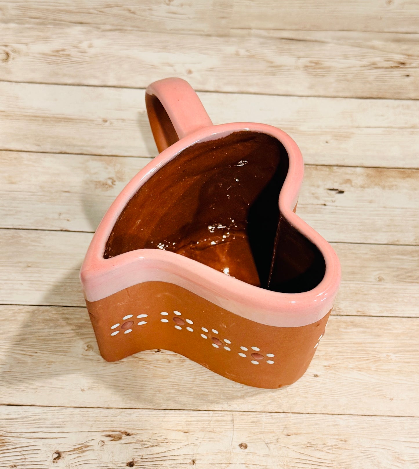 Tazas Forma Corazon de Barro Mexicano Mexican Terracota Heart Shaped Mugs