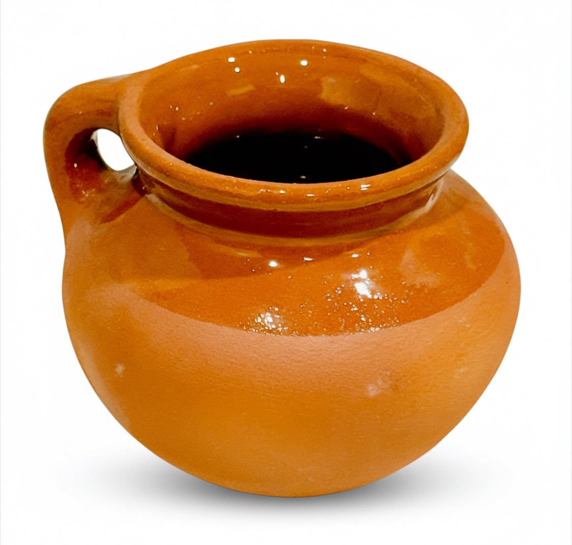 Olla de Barro Chocolatera con 1 Molinillo de Madera Terra Cota Hot Chocolote Pot with 1 Wood Molinillo Grinder