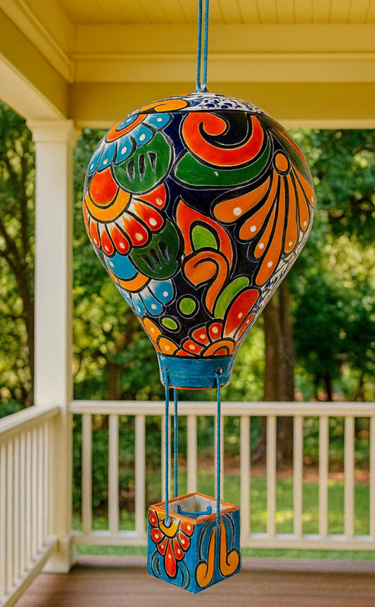 Mexican Talavera Hot Air Ballon Ceramic Hanging Decor Globo Aerostático Mexicano de Talavera Globo de Aire