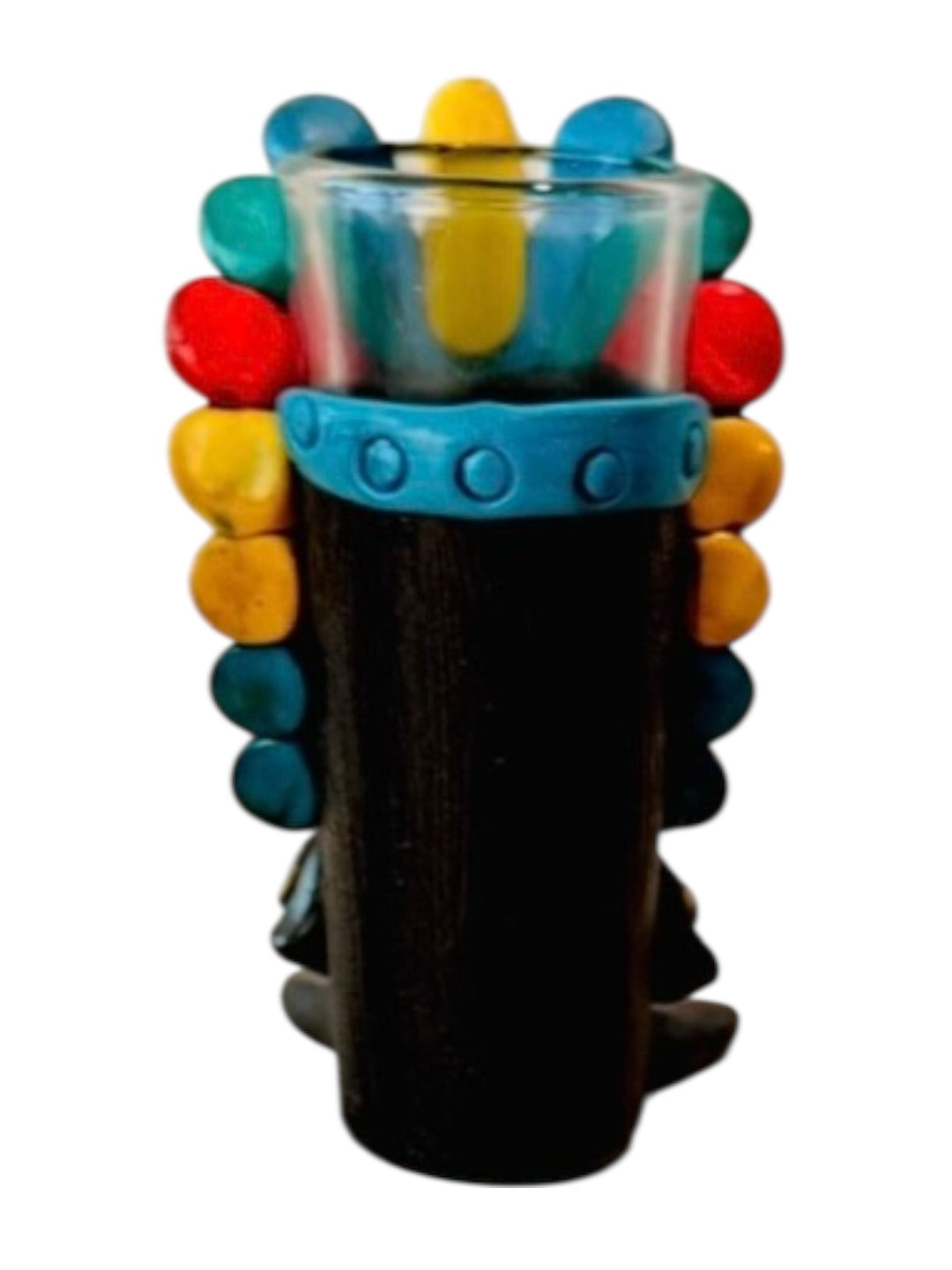 3x Mexican Artesanal Aztec Warrior Shot Glasses 3 Vasos Tequileros Mexicanos Azteca Guerrero