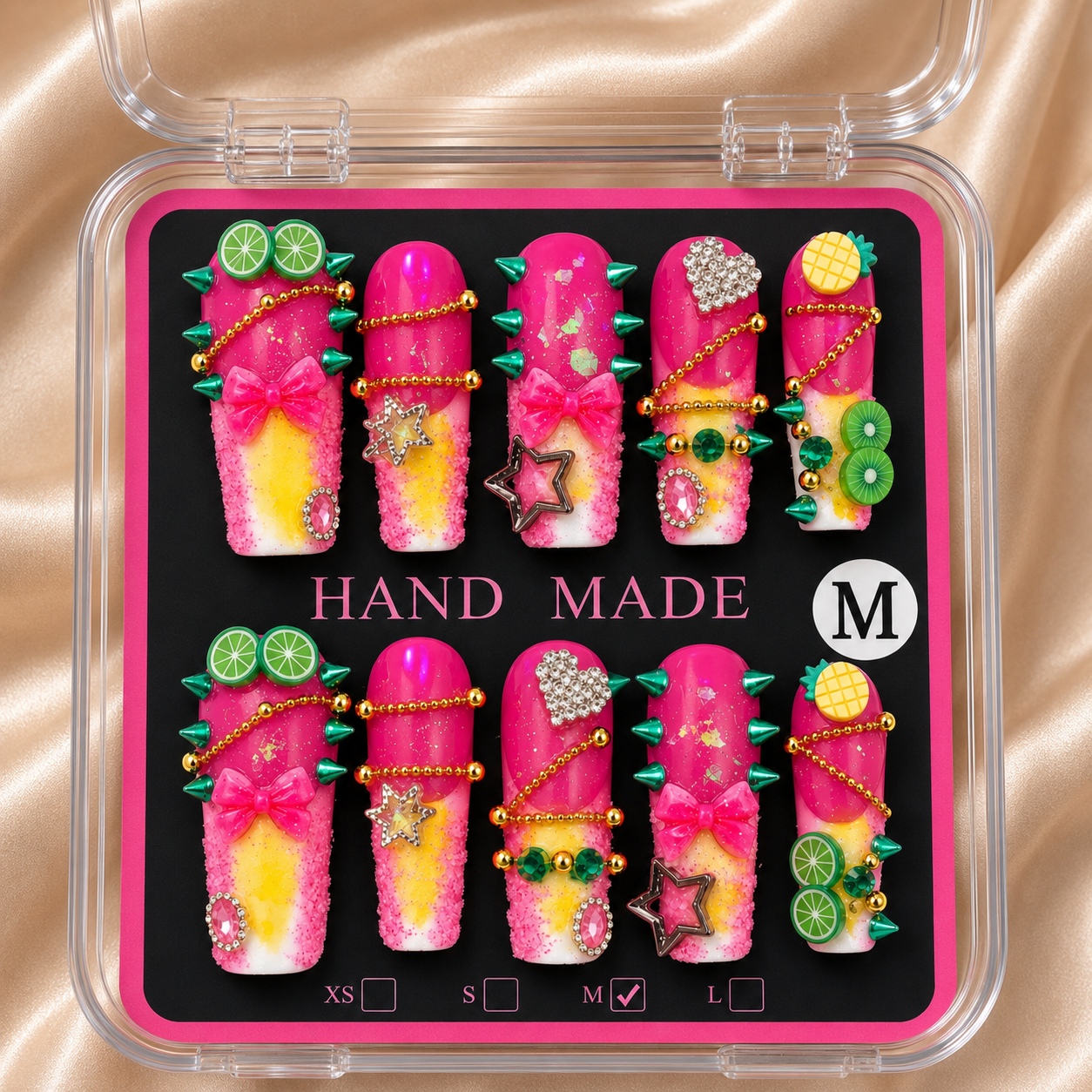 Handmade Press-On Nail Bundle – 2 Medium Luxury Nail Sets