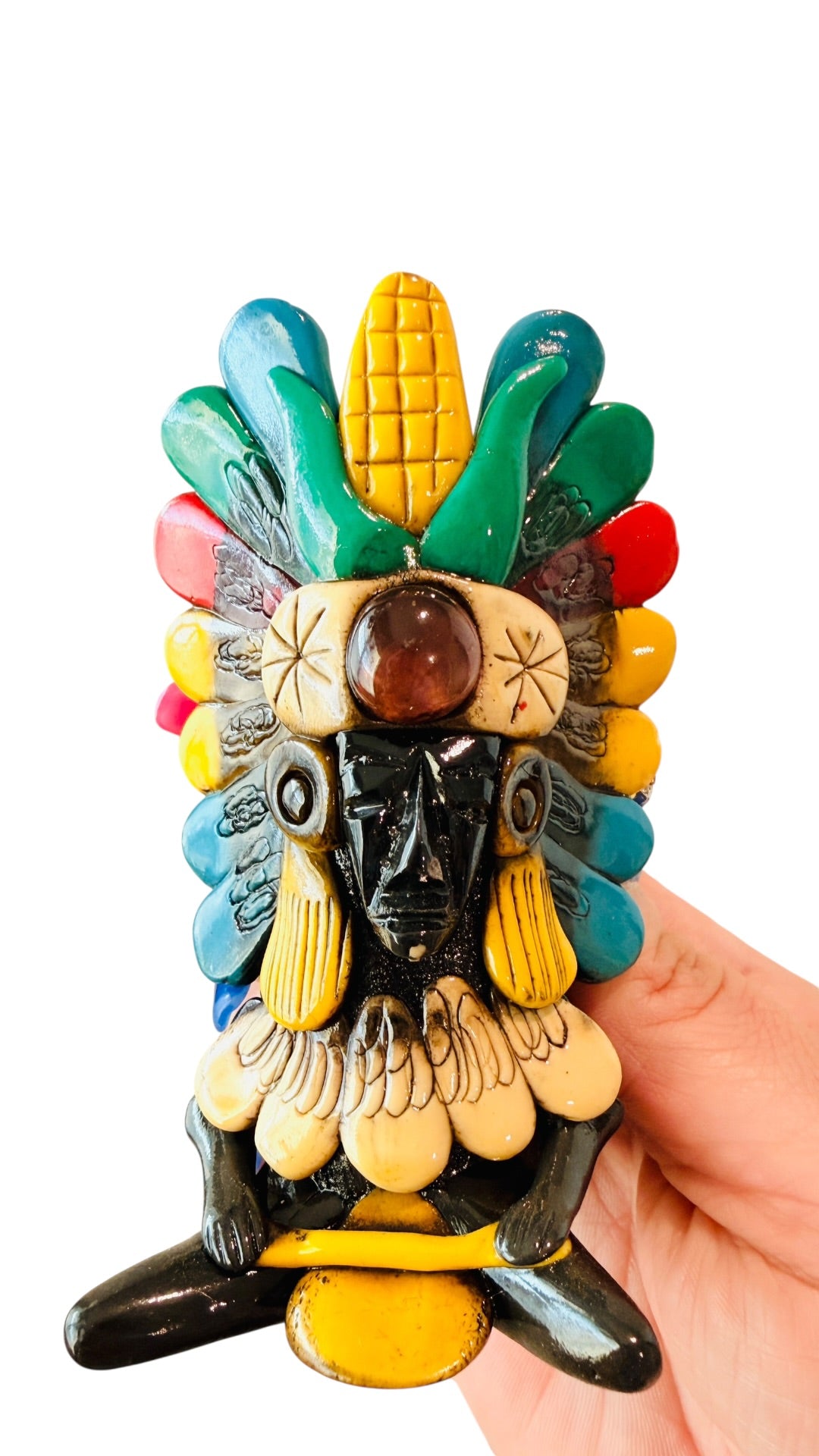 3x Mexican Artesanal Aztec Warrior Shot Glasses 3 Vasos Tequileros Mexicanos Azteca Guerrero