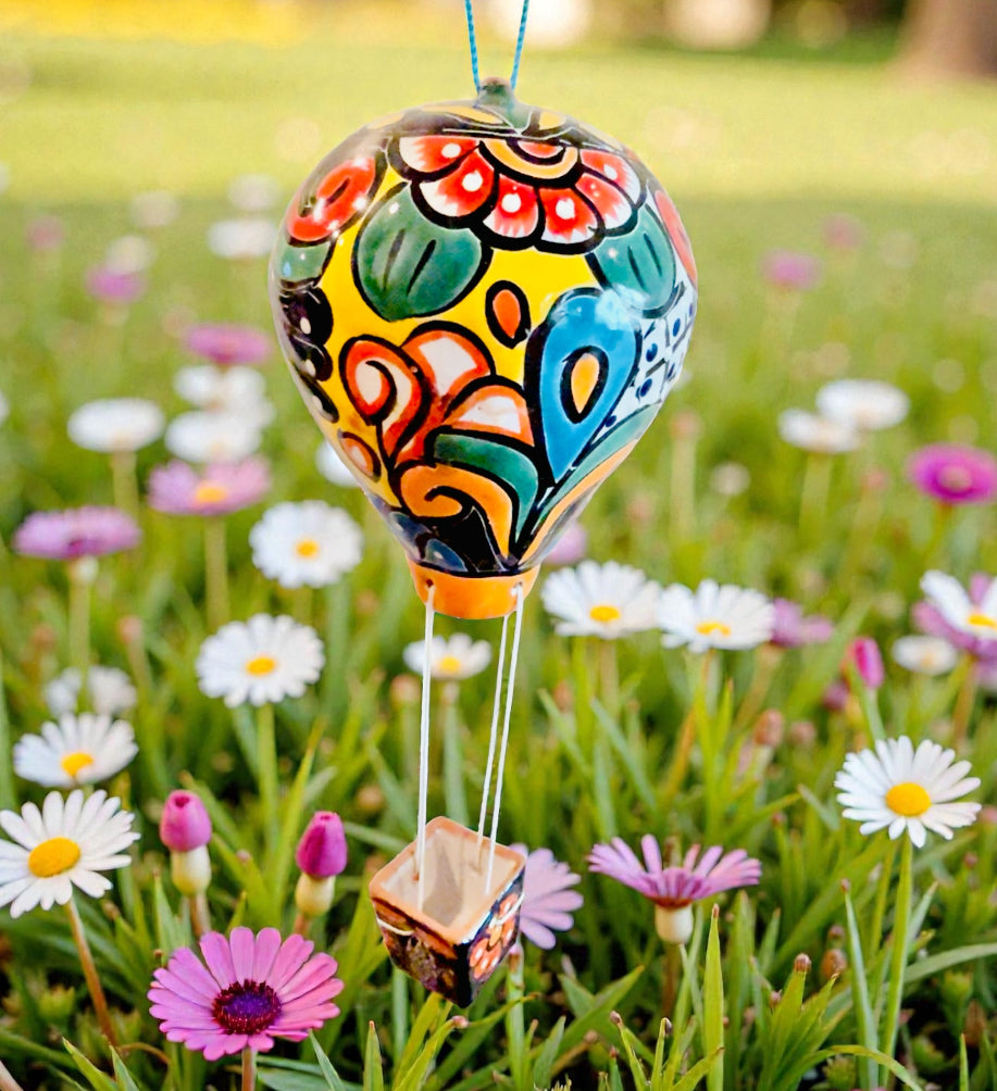 Mexican Talavera Hot Air Ballon Ceramic Hanging Decor Globo Aerostático Mexicano de Talavera Globo de Aire