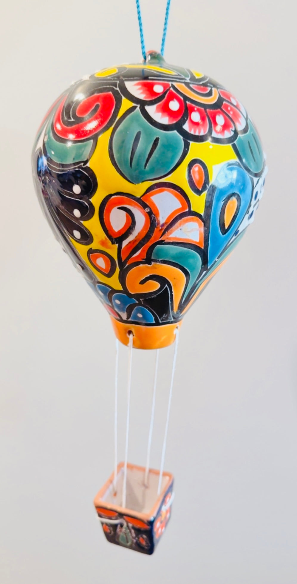 Mexican Talavera Hot Air Ballon Ceramic Hanging Decor Globo Aerostático Mexicano de Talavera Globo de Aire