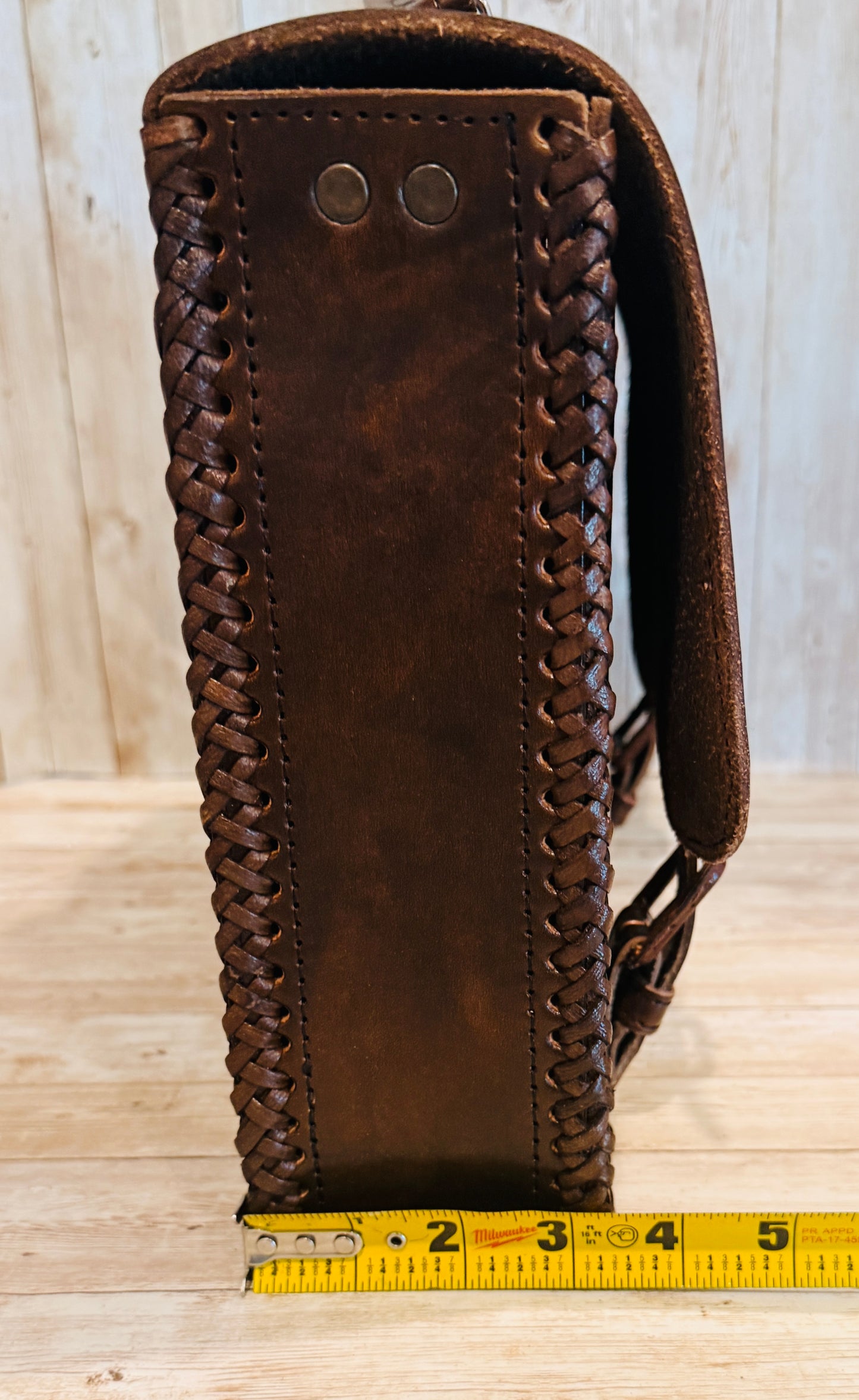 Mexican Leather Portfolio Briefcase Hand Tooled Aztec Calendar Laptop Bag Business Case Handmade Leather