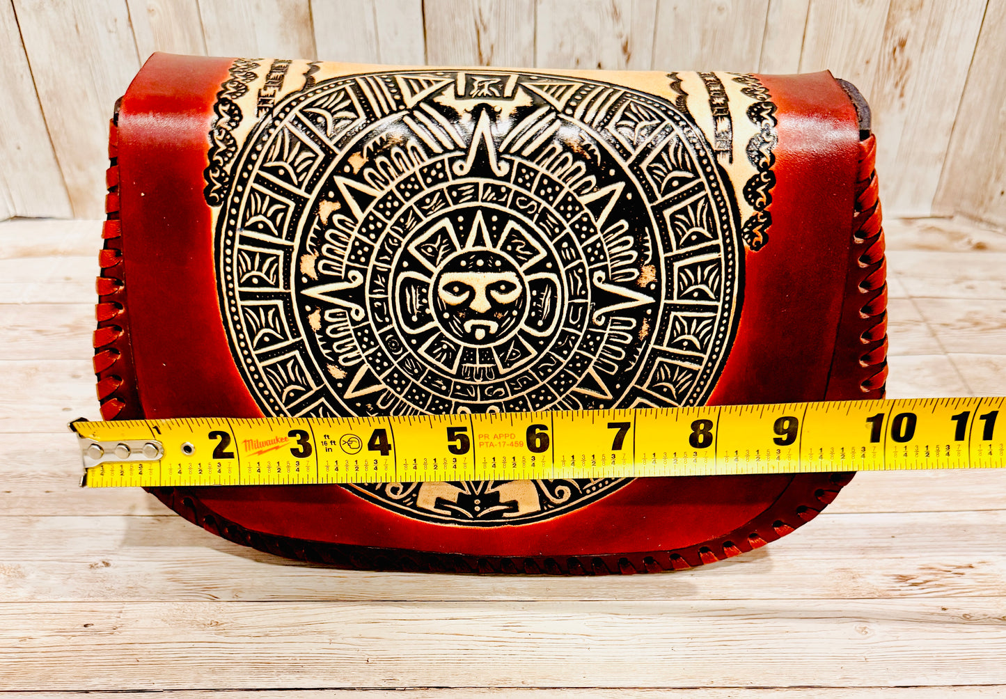 Mexican Leather Tooled Handbag Bolsa Mexicana de Piel Cincelada