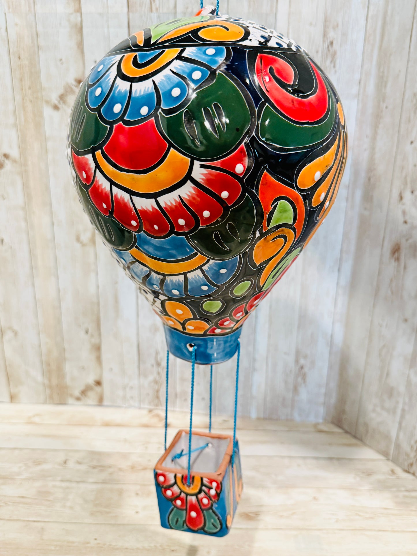 Mexican Talavera Hot Air Ballon Ceramic Hanging Decor Globo Aerostático Mexicano de Talavera Globo de Aire