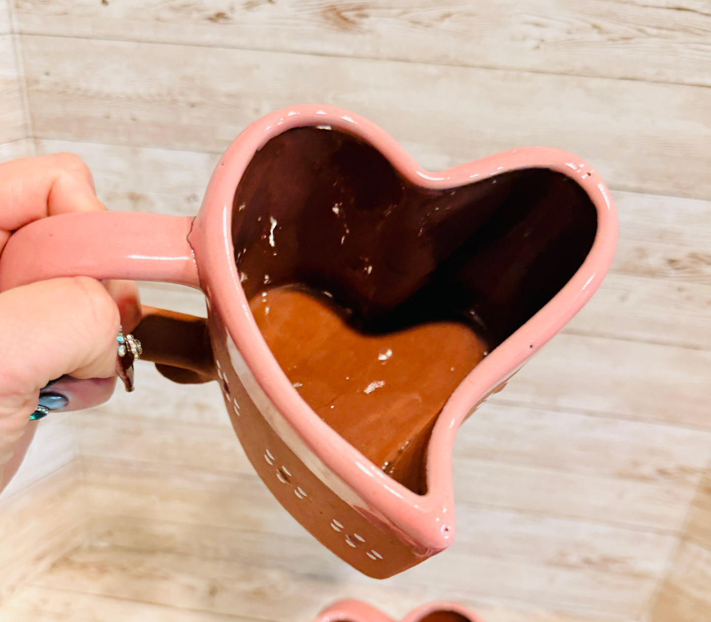 Tazas Forma Corazon de Barro Mexicano Mexican Terracota Heart Shaped Mugs